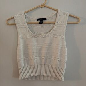 Forever 21 Cream Tank Top Cropped Sweater Vest Size Small